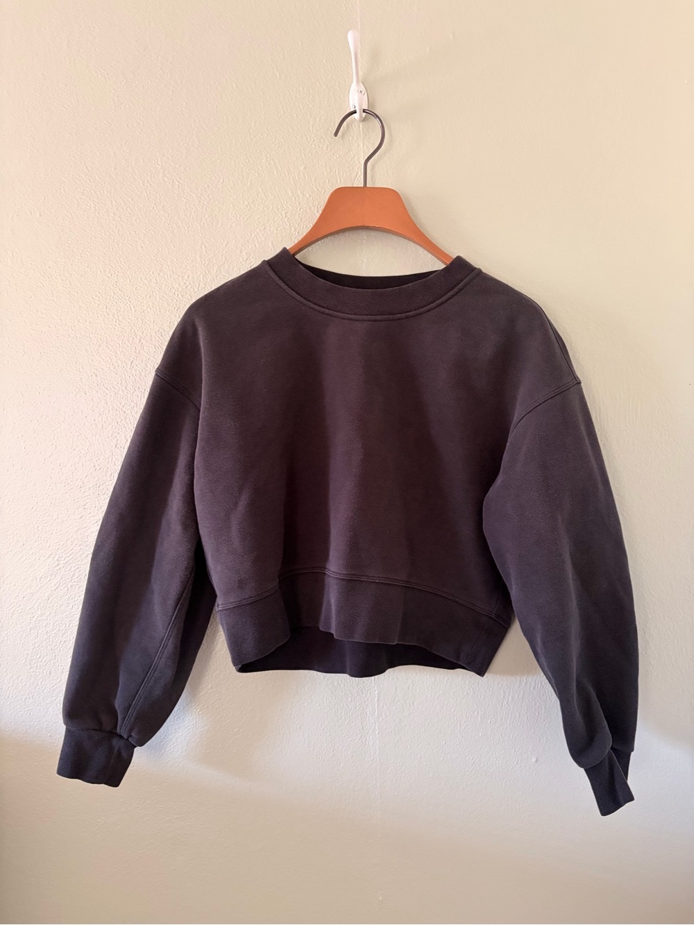 lululemon athletica Cropped Charcoal Crewneck Sweatshirt